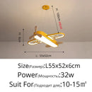 GobekUsa LED Wood Ceiling Light for Kids Room - Yellow/Blue Minimalist Design