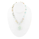 Blue Amazonite Rosette Sterling Necklace