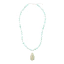 Blue Amazonite Sterling Silver Pendant Necklace