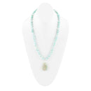 Blue Amazonite Sterling Silver Pendant Necklace