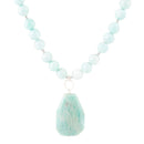 Blue Amazonite Sterling Silver Pendant Necklace