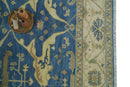 Blue and Beige Hand Knotted Traditional Oriental Oushak 8x10 wool Area Rug by The Rug Decor