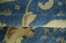 Blue and Beige Hand Knotted Traditional Oriental Oushak 8x10 wool Area Rug by The Rug Decor
