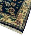 Blue And Beige Traditional Oriental Design Hand Knotted 2.5x8 wool area rug
