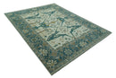 Blue And Beige Traditional Oushak Hand Knotted Custom Made wool rug