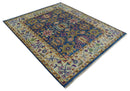 Blue and Beige Traditional Turkish Design Wool Hand Knotted Multi Sizes Area Rug by The Rug Decor