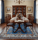 Blue Rust Aqua Oushak Wool Area Rug - Hand Knotted Floral 5x8 by The Rug Decor