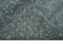 Blue And charcoal Transitional Design Hand Knotted 8.8x11.6 Wool Area Rug