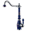 GobekUsa Brass Porcelain Kitchen Faucet, Chrome Finish Swivel Basin Sink Mixer