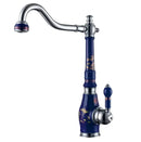 GobekUsa Brass Porcelain Kitchen Faucet, Chrome Finish Swivel Basin Sink Mixer