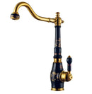 GobekUsa Brass Porcelain Kitchen Faucet, Chrome Finish Swivel Basin Sink Mixer