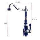 GobekUsa Brass Porcelain Kitchen Faucet, Chrome Finish Swivel Basin Sink Mixer