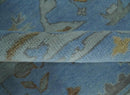 Blue and Gray Hand knotted Oriental Oushak 9x12 wool Area Rug by The Rug Decor
