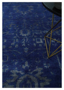 Blue and Gray Hand knotted Oriental Oushak Multi Size wool Area Rug