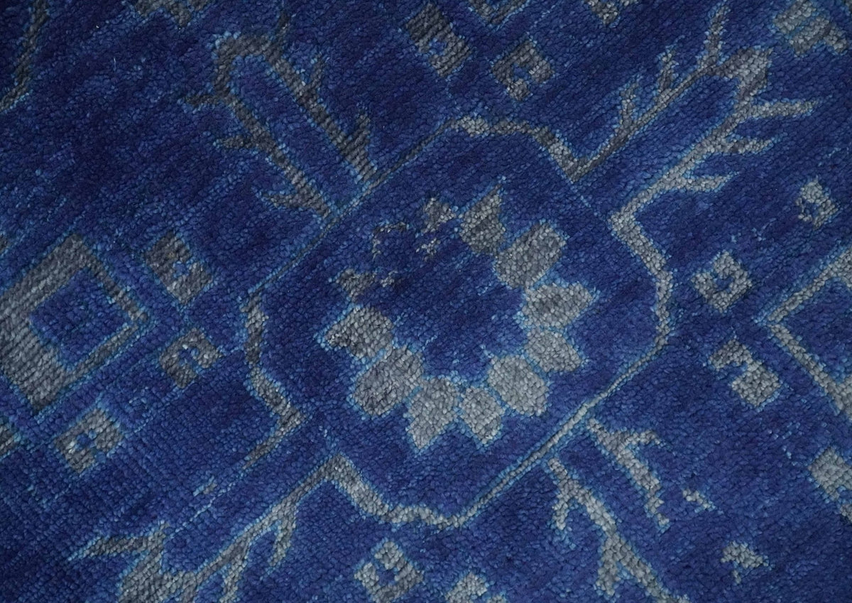 Blue and Gray Hand Knotted Wool Area Rug Oriental Oushak Style, photo 4 of 12