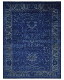 Blue and Gray Hand knotted Oriental Oushak Multi Size wool Area Rug