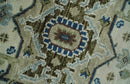 Hand Knotted Wool Area Rug Traditional Blue Ivory Olive Heriz Medallion Persian Style by The Rug Decor