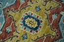 Blue and Ivory Wool Area Rug - Hand Knotted Turkish Medallion by The Rug Decor