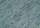 Custom Made Blue and Ivory Shaded Solid Wool Hand Woven Layering Area Rug