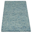 Custom Made Blue and Ivory Hand Woven Wool Area Rug - Sophisticated Tone on Tone by The Rug Decor