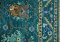 Blue and Mustard Hand knotted Traditional Oriental Oushak 9x12 wool Area Rug by The Rug Decor