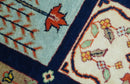 Blue And Orange Traditional Floral Design 8x11 Hand Knotted wool Area Rug