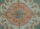 Blue And Peach Traditional Turkish Design Hand Knotted 8x10 Wool Area Rug