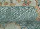 Blue And Peach Traditional Turkish Design Hand Knotted 8x10 Wool Area Rug