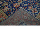 Blue and Rust Turkish Design Traditional Serapi 8X10 Hand Knotted Wool Area Rug by The Rug Decor