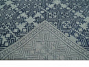 Blue and silver Hand carved Design Traditional Medallion Hand knotted 10x14 wool Area Rug by The Rug Decor