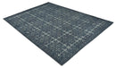 Blue and silver Hand carved Design Traditional Medallion Hand knotted 10x14 wool Area Rug by The Rug Decor