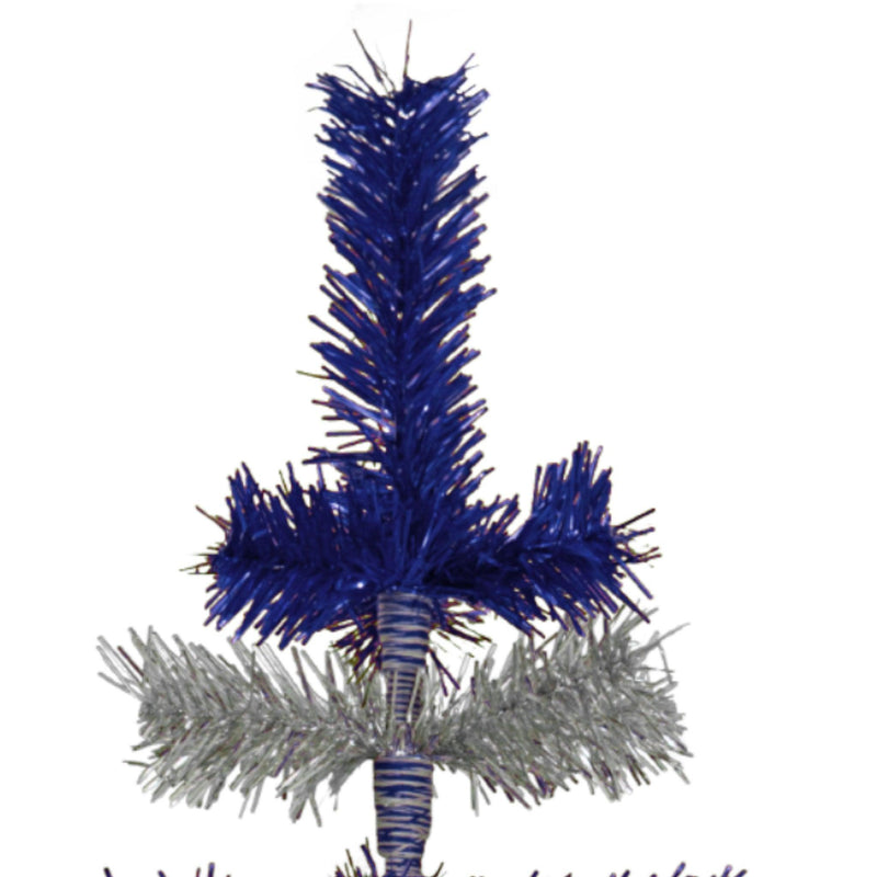 Blue & Silver Layered Tinsel Christmas Tree