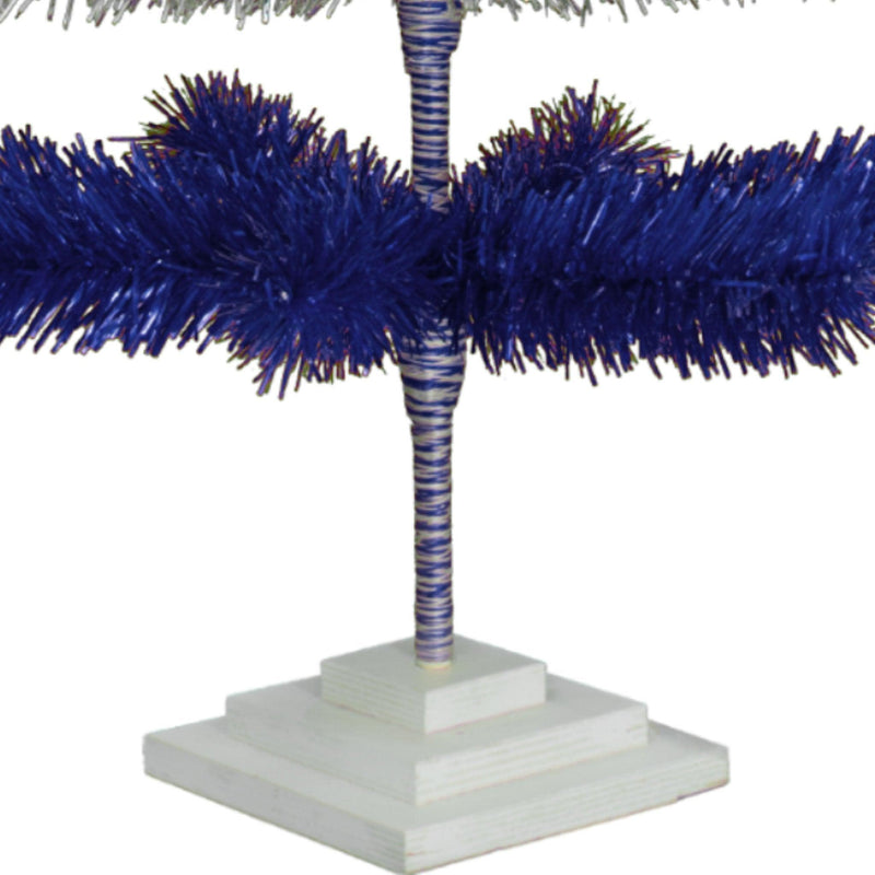 Blue & Silver Layered Tinsel Christmas Tree