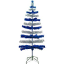 Blue & Silver Layered Tinsel Christmas Tree by Lee Display