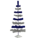 Blue & Silver Layered Tinsel Christmas Tree by Lee Display