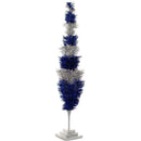 Blue & Silver Layered Tinsel Christmas Tree by Lee Display