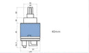 Blue and white 40mm ceramic faucet cartridge kitchen water saving by Decorbites