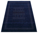 Blue And White Hand Loomed Wool Area Rug - Center Pattern Design Traditional Style by The Rug Decor
