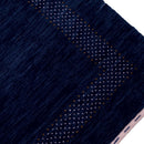 Blue And White Center Pattern Design Hand Loomed Wool Area Rug