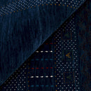 Blue And White Center Pattern Design Hand Loomed Wool Area Rug