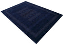 Blue And White Hand Loomed Wool Area Rug - Center Pattern Design Traditional Style by The Rug Decor
