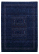 Blue And White Hand Loomed Wool Area Rug - Center Pattern Design Traditional Style by The Rug Decor