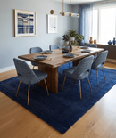 Blue And White Hand Loomed Wool Area Rug - Center Pattern Design Traditional Style by The Rug Decor
