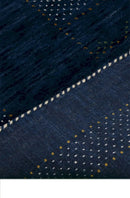 Blue And White Hand Loomed Wool Area Rug - Center Pattern Design Traditional Style by The Rug Decor
