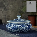 GobekUsa Blue Flower Ceramic Tea Caddy Jar - Living Room Decor or Home Ornament
