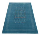 Blue and White Gabbeh Design Hand Loomed Premium Wool Area Rug by The Rug Decor