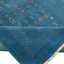 Blue And White Gabbeh Design Hand Loomed Wool Area Rug