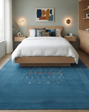 Blue and White Gabbeh Design Hand Loomed Premium Wool Area Rug by The Rug Decor
