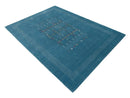 Blue and White Gabbeh Design Hand Loomed Premium Wool Area Rug by The Rug Decor
