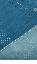 Blue and White Gabbeh Design Hand Loomed Premium Wool Area Rug by The Rug Decor